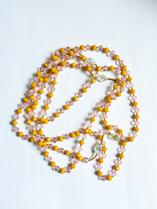 CHAÎNE DE TAILLE JAUNE & ROSE
